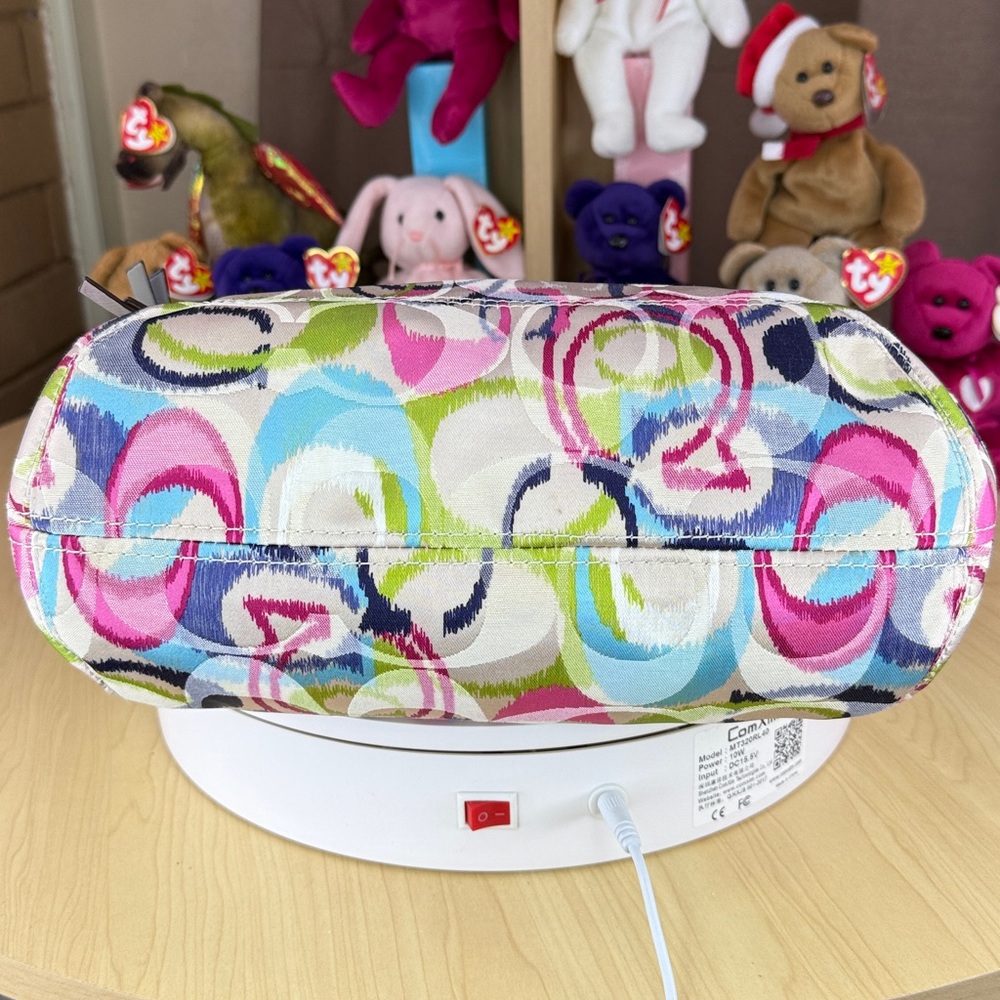 ๐ฅNWOT COACH - Poppy Ikat Signature C Multi/Silver Glam Tote Y2K - 45U088 - Picture 8 of 15